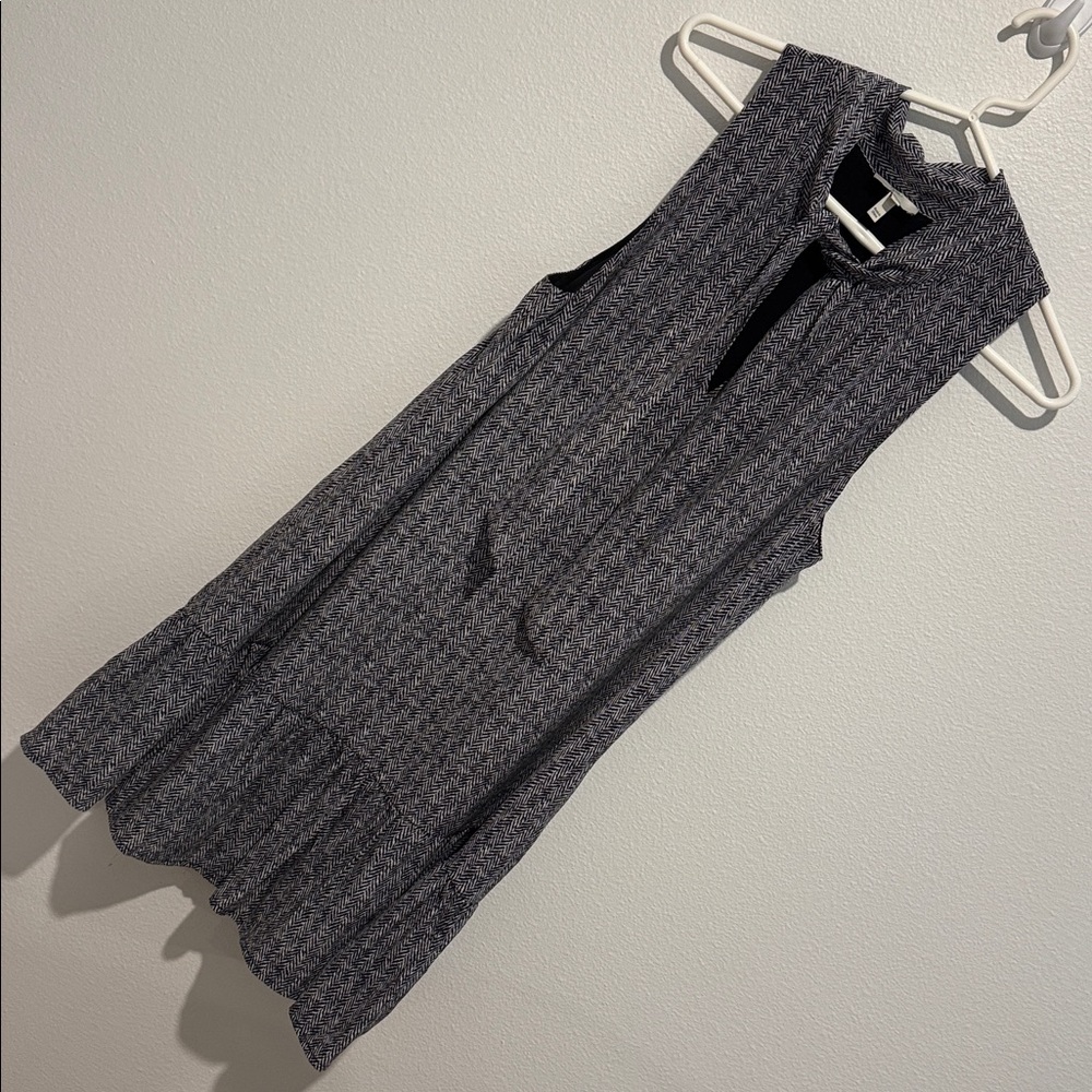 Joie Sleeveless Silk dress with Printed Tweed Look